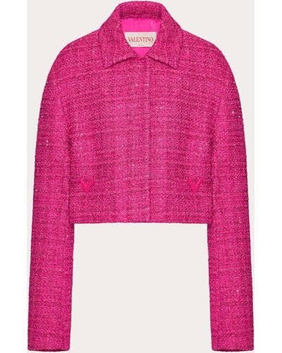 Valentino Glaze Tweed Light Jacket - Pink