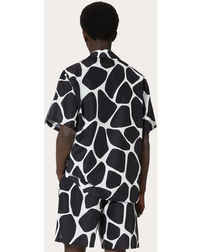 Valentino Seiden- Und Baumwollhemd Mit Giraffa Re-edition-print - Mehrfarbig