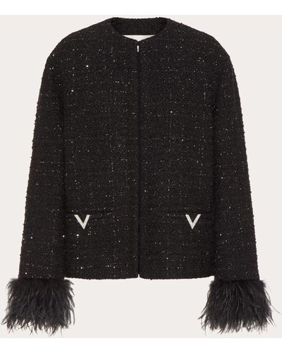 Valentino Tweed Glaze Jacket - Black