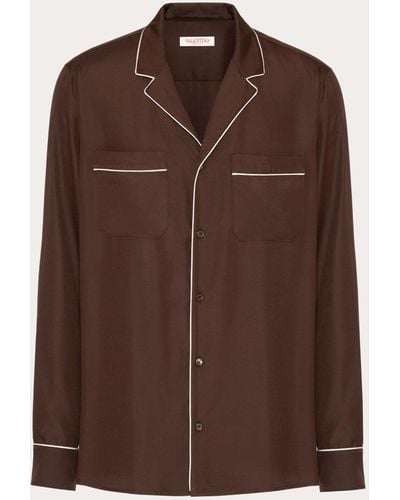 Valentino Silk Pajama Shirt - Brown