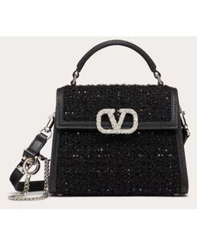 Valentino Garavani Mini Vsling Tweed Handbag - Black