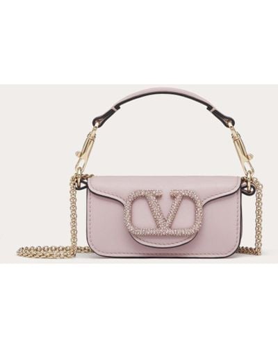Valentino Garavani Locò Micro Bag With Chain And Jewel Logo - Natural