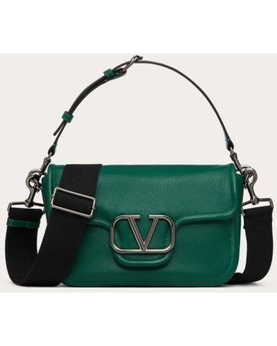 Valentino Garavani Alltime Grainy Calfskin Shoulder Bag - Green