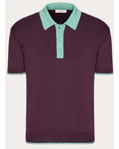 Valentino Viscose Polo Shirt - Purple