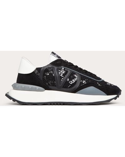 Valentino Garavani Lace And Mesh Lacerunner Trainer - Black