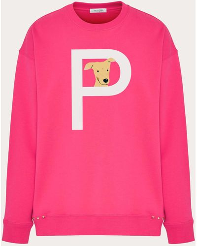 Valentino Rockstud Pet Customisable Unisex Crewneck Sweatshirt - Pink