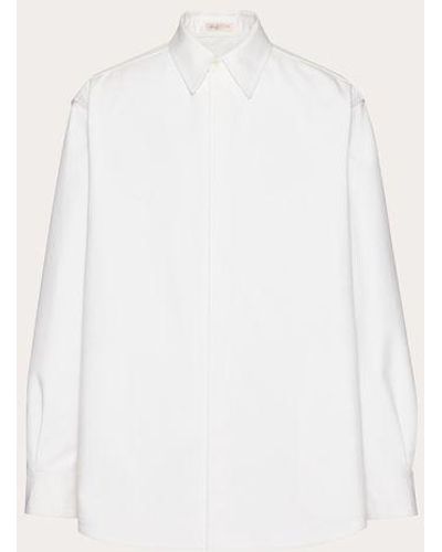 Valentino Giacca camicia in popeline di cotone - Bianco
