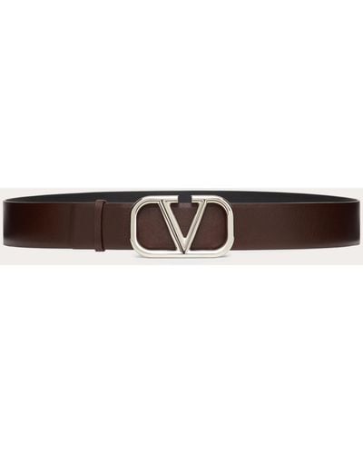 Valentino Garavani Vlogo Signature Calfskin Belt 40 Mm - Multicolor