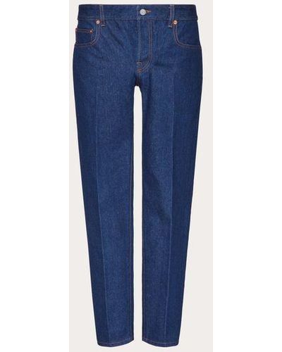 Valentino Denim Trousers With Maison Tailoring Label - Blue