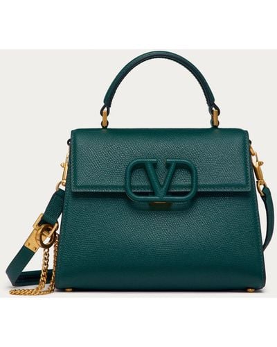 Valentino Garavani Small Vsling Grainy Calfskin Handbag - Green