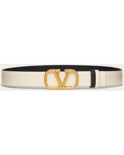 Valentino Garavani Vlogo Signature Reversible Shiny Calfskin Belt