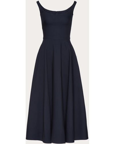 Valentino Crepe Couture Midi Dress - Blue