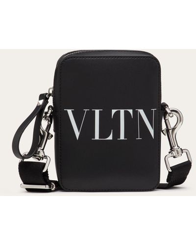 VALENTINO, Logo strap crossbody bag, BLACK, Men