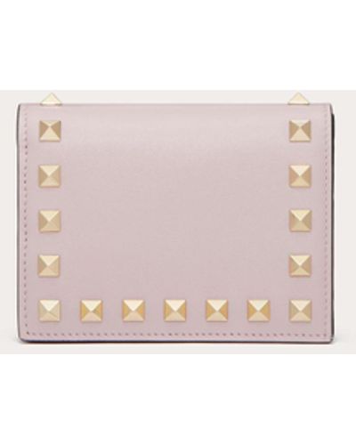 Valentino Garavani Small Rockstud Calfskin Wallet - Pink