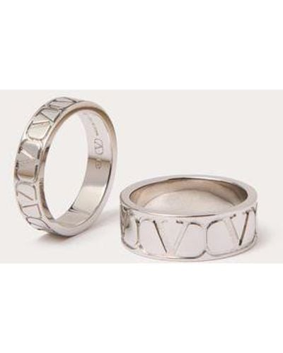 Valentino Garavani Toile Iconographe Metal Ring Set - Natural
