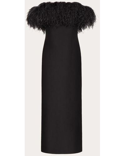 Valentino Embroidered Crepe Couture Dress - Black