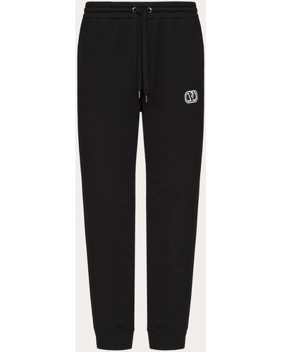 Valentino Technical Cotton joggers With Vlogo Signature Patch - Black
