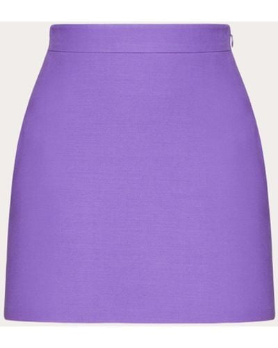 Valentino Crepe Couture Miniskirt - Purple