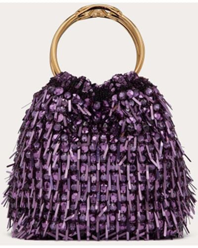 Valentino Garavani Small Carry Secrets Embroidered Bucket Bag - Pink