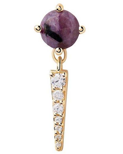 Pdpaola Boucle d'oreille unique gemstones pg01-720-u 925 argent - Violet