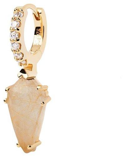 Pdpaola Boucle d'oreille unique gemstones pg01-694-u 925 argent - Blanc