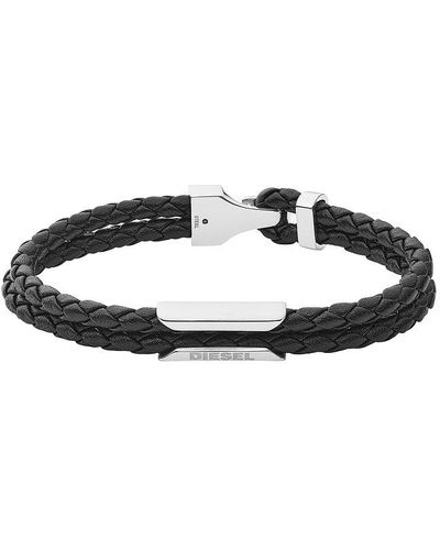 DIESEL Bracelet stackables dx1247040 cuir - Noir