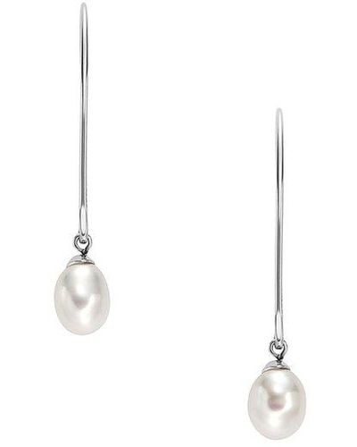 Skagen Boucles d'oreilles agnethe pearl skj1834040 acier inoxydable - Blanc