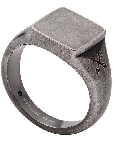 Fossil Bague jf03918797 acier inoxydable - Métallisé