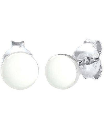 Elli Jewelry Boucles d'oreilles à fermoir à poussette 0303750520 925 argent - Blanc