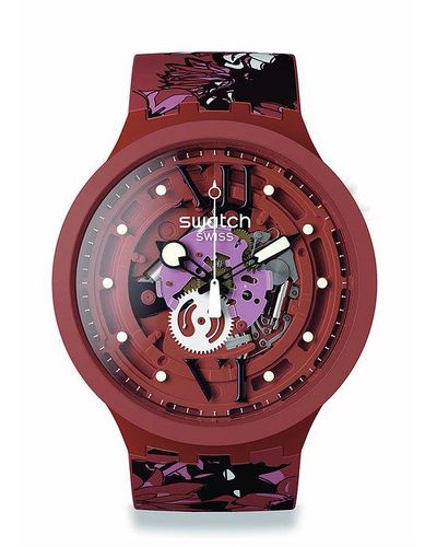 Swatch Montre unisexe sb05c100 - Rouge