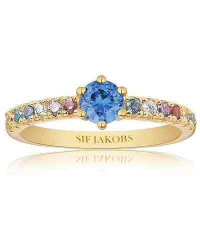 Sif Jakobs Jewellery Bague pour sj-r42282-xcz-yg-54 925 argent - Bleu