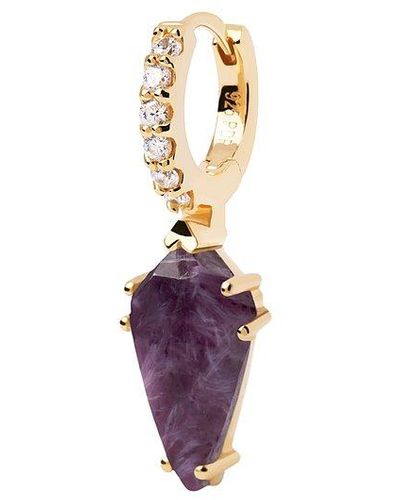 Pdpaola Boucle d'oreille unique gemstones pg01-695-u 925 argent - Violet