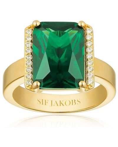 Sif Jakobs Jewellery Bague pour sj-r42267-gcz-yg-56 925 argent - Vert
