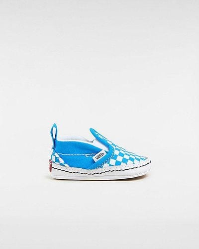 Vans Baby Slip-On Crib Schuhe Mit Klettverschluss (0-1 Jahr) (Color Theory Checkerboard Brilliant) Infant Weiß, Größe - Blau