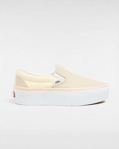 Vans Classic Slip-on Checkerboard Stackform Shoes - White