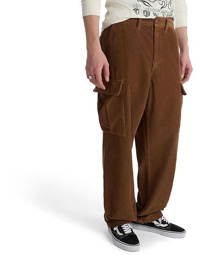 Vans Pantaloni Cargo In Velluto A Coste Service Loose Tapered - Marrone