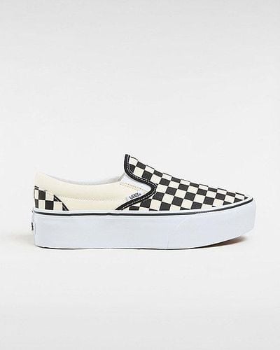 Vans Classic Slip-On Stackform Schuhe (Checkerboard/Classic) Damen Weiß, Größe