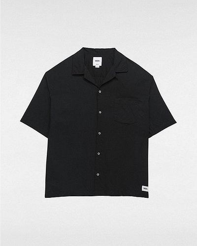 Vans Camisa Tejida De Manga Corta Y Cuello Cubano Premium - Negro