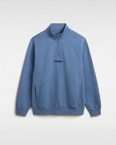 Vans Sweatshirt Lowered Quarter Zip - Bleu