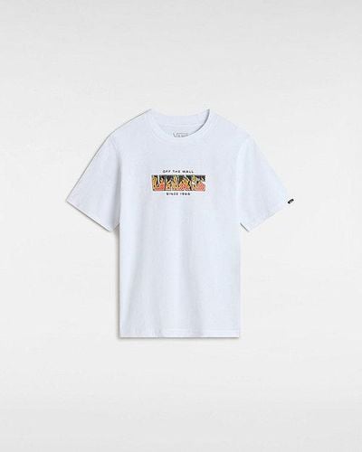 Vans T-shirt Digi Flames Garçon - Blanc