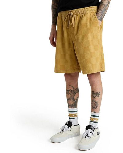 Vans Pantalones Cortos Holgados Con Cordón Range Checkerboard - Amarillo