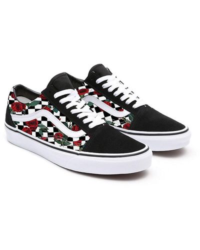 Vans Customs Butterfly Checkerboard Old Skool in Black Lyst UK
