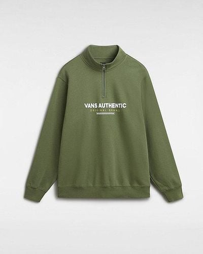 Vans Sport Loose Sweater Met Halve Rits - Groen