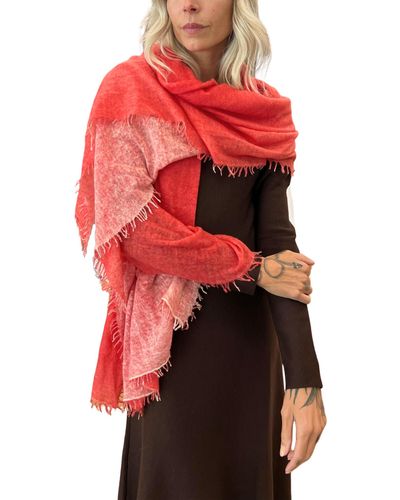 Bajra Ombre Cashmere-Silk Scarf with Pom-Pom Trim, Z454 Zen Beige Z4, Women's, Scarves & Wraps Cashmere Scarf Scarves