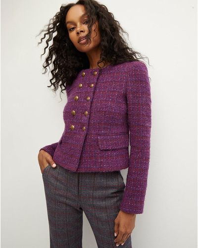 Veronica Beard Bentley Tweed Jacket - Purple