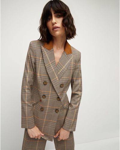 Veronica Beard Elvana Plaid Dickey Jacket - Brown