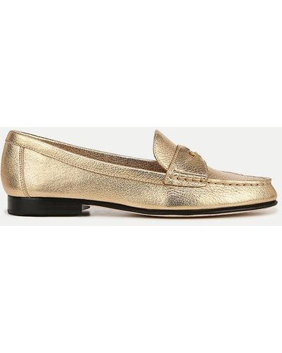 Veronica Beard Penny Metallic Leather Loafer - Natural