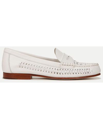 Veronica Beard Penny Woven Leather Loafer - White