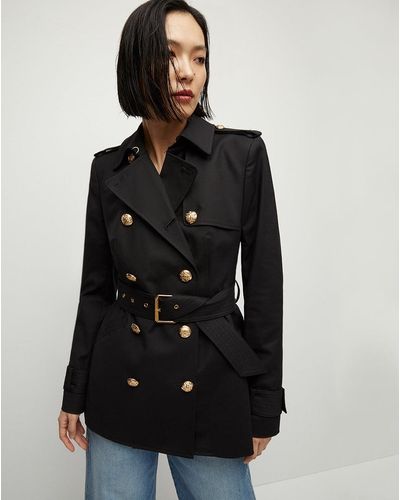 Veronica Beard Angelique Dickey Cropped Trench - Black