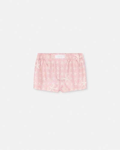 Versace Stella Marina Silk Boxer Shorts - Pink